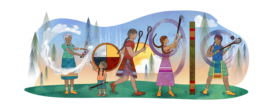 Google Doodle showcases North American Stickball