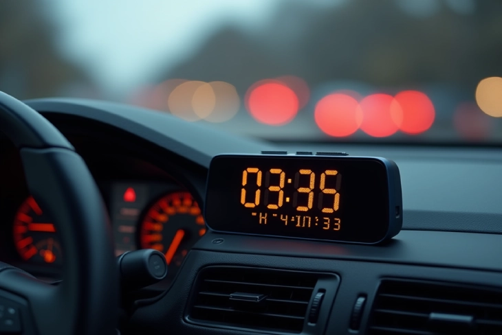 baimoqi car digital clock manual displaying time and temperature on car dashboard