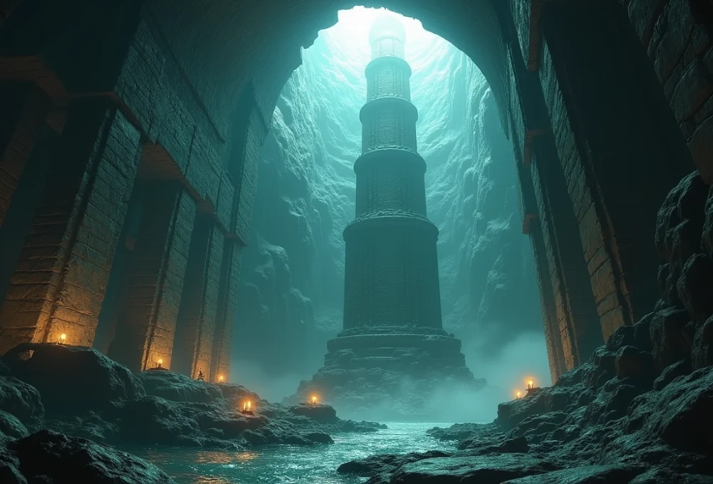 Sealed tower midgar falls ever crisis floors 80 - Epic battle scene with characters facing towering structure