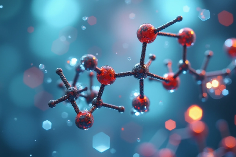 Molecular structure of HCOOCH CH2 H2O compound showing chemical bonds and atomic arrangement