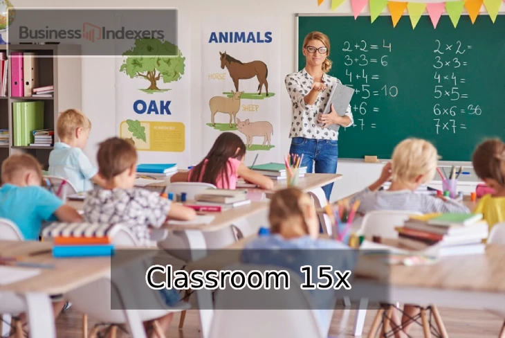 Students in a tech-integrated Classroom 15X using smartboards, tablets, and VR for an immersive learning experience.