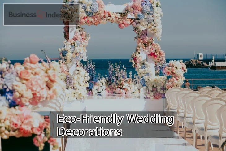 Sustainable Eco-friendly wedding decorations with natural and biodegradable elements at an eco-conscious ceremony.
