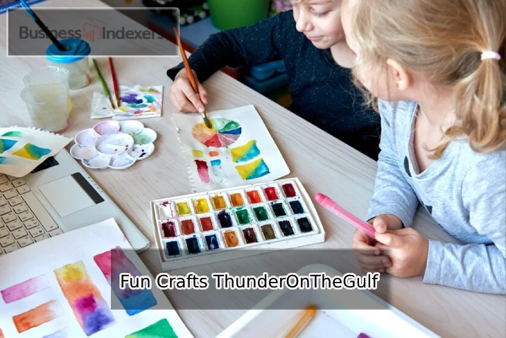 Fun Crafts ThunderOnTheGulf 2025 - 3D coastal storm scene with seashells, driftwood and glowing lightning effects.